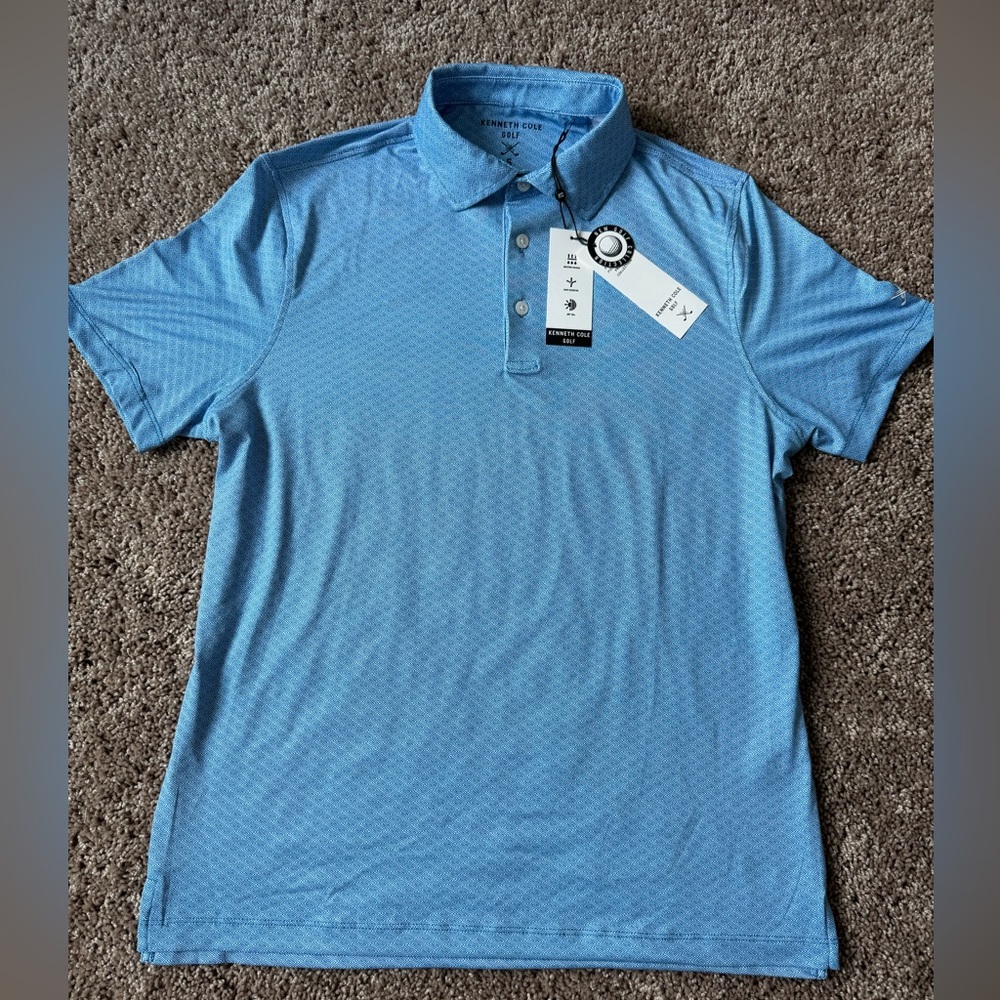 Kenneth Cole Golf Blue Polo Shirt Classic Design